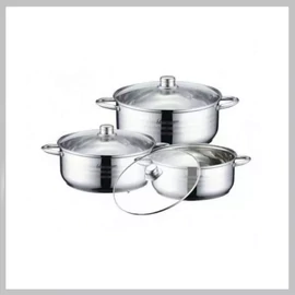 BERGHOME LINE - 6 RÉSZES ROZSDAMENTES LÁBAS KÉSZLET (20CM, 22CM, 24 CM) - BL-1331