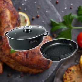 Royalty Line márvány bevonatú ovális edény/kacsasütő 38 cm - RL-KCS01