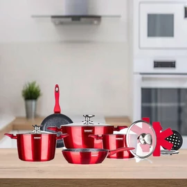Alumínium edény készlet METALLIC RED, 12 részes 40051888