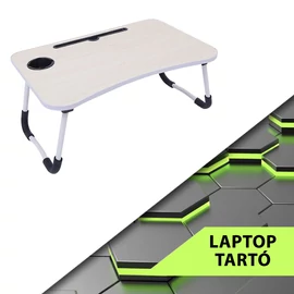Laptop tartó kisasztal ágyba, fa - holm9659