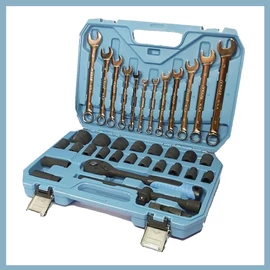 Haina HB-6770 Erősített racsnis dugókulcs és csillag villáskulcs készlet 37 részes