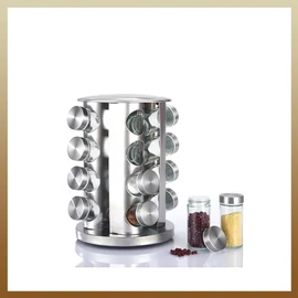 16 részes fűszertartó készlet forgatható fém állvánnyal R66-16