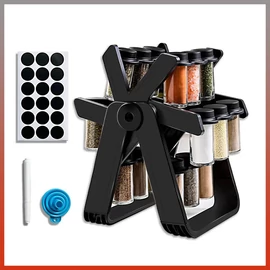 Forgatható konyhai polc fűszertartó 18 fűszeresüveggel RTZ-8005 holm8035