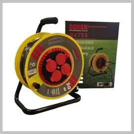 BOXER BX-755 hosszabbító kábel műanyag dobon biztonsági zárral – 50 méter – 2950 watt