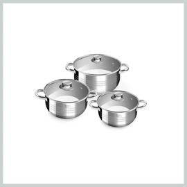 Perfect Home Diamond 6 részes rozsdamentes edénykészlet üvegfedővel 14722