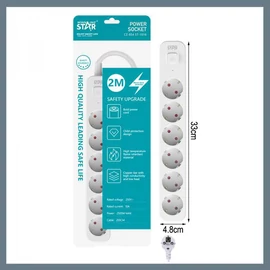 Winning Star hálózati elosztó 6 aljzat, 1 kapcsoló ST-1016