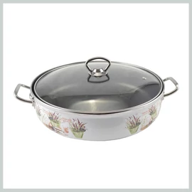 Perfect Home Levendula Zománcozott szeletsütő lábas 26 cm+üvegfedő 14225