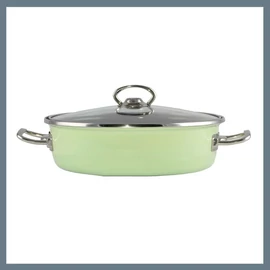 Perfect Home Zöld Elite Zománcozott szeletsütő lábas 24 cm + üvegfedő 10421