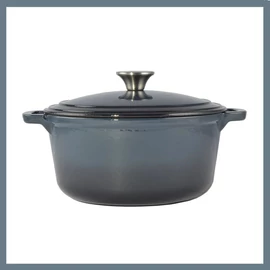 Perfect Home Zománcozott öntöttvas lábas 24 cm, 4 literes Acélkék 55001