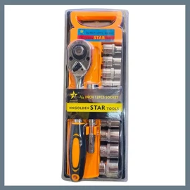 12 darabos 1/2 colos dugókulcskészlet racsnis kulccsal CK-02