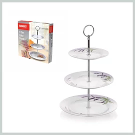 BANQUET LAVENDER 3 szintes porcelán süteménytartó állvány 600003LAV
