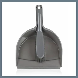 BRILANZ ECONOMY lapát és kézi seprű szett gumírozott éllel, ezüst 43945301