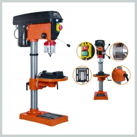 BLACK Nagy teljesítményű oszlopos asztali fúrógép – 2750W, 40 kg + satu 12234