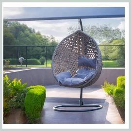 Függőfotel, hinta párnákkal szürke – KR27