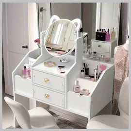 Asztali fésülködőasztal macskafüles tükörrel (T)   AN1363132
