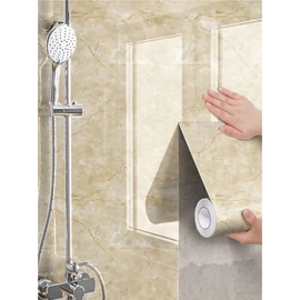 1 Tekercs Vízálló Márványmintás Tapéta, 45x500 cm, Bézs 35703384-B