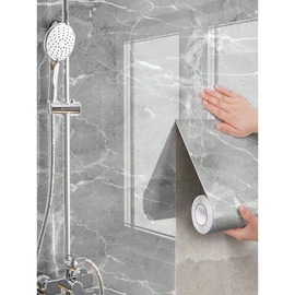 1 Tekercs Vízálló Márványmintás Tapéta, 45x300 cm, Szürke 35703384-SZ6