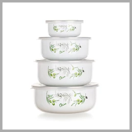 Zománcozott tál szett OLIVES, 8 részes, 1320078OLIV