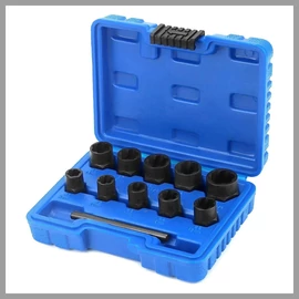 Black sérült csavar leszedő gépi dugókulcs készlet 9-19MM, CR-MO ACÉL, 11DB 10315