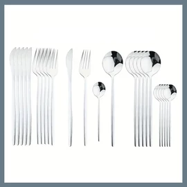 24 részes evőeszköz készlet, rozsdamentes acél - Ezüst 601099521763851-E