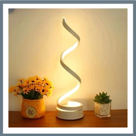 Modern Geometrikus Spirál Asztali Lámpa – 29,5 × 10 cm fehér ER314042W