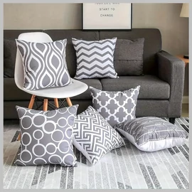 6 db modern díszpárnahuzat vászonpamut 50 x 50 cm KB1131805-2