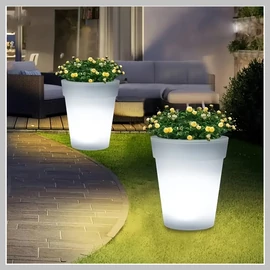 Napelemes világító virágtartó kaspó 2 db YC1278601
