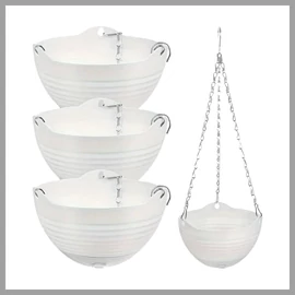 Függő virágtartó készlet – 4 db, fehér – CH173469