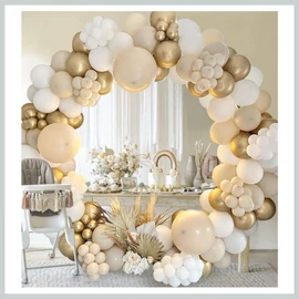 Lufi dekorációs szett – 125 darabos, arany-fehér 33069285