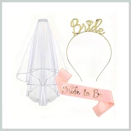 Bride to Be leánybúcsú szett – fátyol + fejdísz + szalag 47219830r