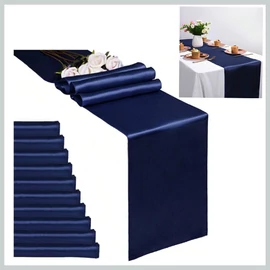 Szatén asztali futó szett – sötétkék, 10 db 53715818