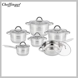 Cheffinger 6 részes edénykészlet fedőkkel (12 darabos szett) CF-SS1230