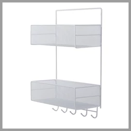 Falra ragasztható fém szervező polc - fehér 27236B