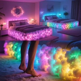 Felhőhatású LED ágykeret világítás CY1936444