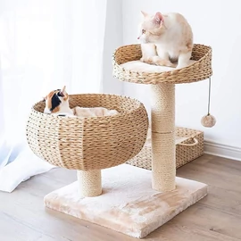 Macskabútor két fonott fekvőhellyel 7620