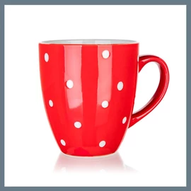 Kerámia bögre BANQUET 400ml, piros pöttyös 60K1512-C