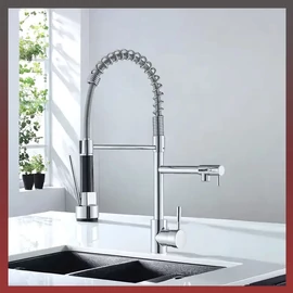 Konyhai mosogató csaptelep zuhanyzóval ezüst LW809534-E