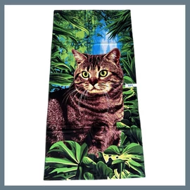 Strand törölköző 70 x 140 cm - Macska a dzsungelben minta 624