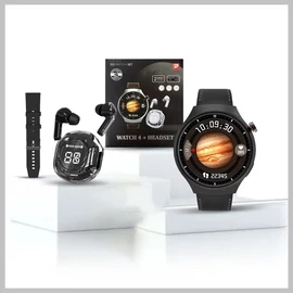 D21 fekete okosóra készlet- Okosóra, vezeték nélküli fülhallgató, szilikon és bőr szíj holm0642