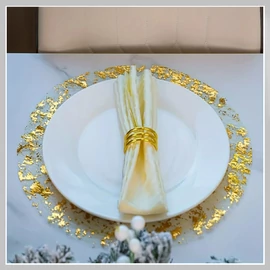100 db Luxus Arany Fólia Hálós Tányéralátét BY230634