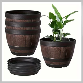 4 db-os virágcserép készlet – Whiskyhordó dizájn GA1715940