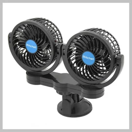 MITCHELL DUO 2x108 mm autóventilátor 12V vákuumos tapadókoronggal – 07222