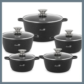 Bachmayer 10 részes gránit bevonatos edénykészlet, fekete BM-7816