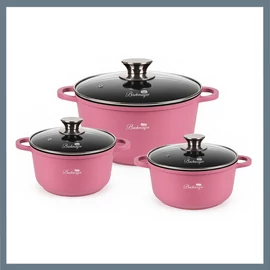 Bachmayer 6 részes rózsaszín edénykészlet BM-7870