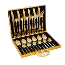 24 darabos, arany színű evőeszközkészlet holm10054