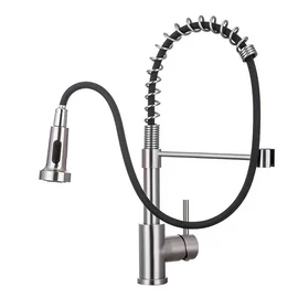 Teleszkópos konyhai mosogató csaptelep - 360°-ban forgatható zuhanyfejjel, ezüst holm8628