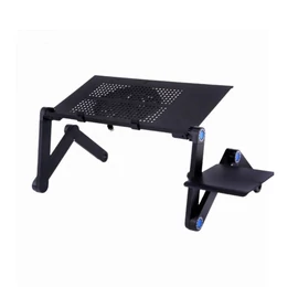 Összecsukható laptopasztal hűtőventilátorral – fekete holm3461