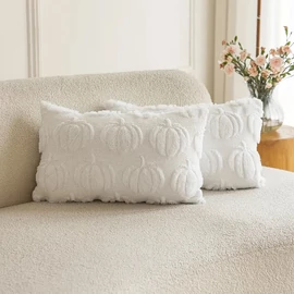 Őszi tök mintás díszpárna huzat 2 db 30x50 fehér PN3067799-35f