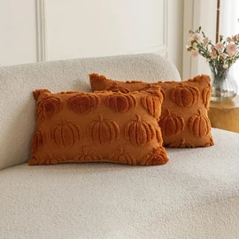Őszi tök mintás díszpárna huzat 2 db 30x50 narancssárga PN3067799-35n