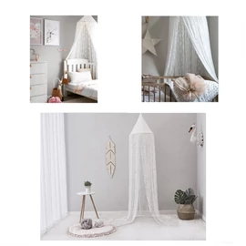 Csipkés baldachin kiságyhoz fehér BAL6